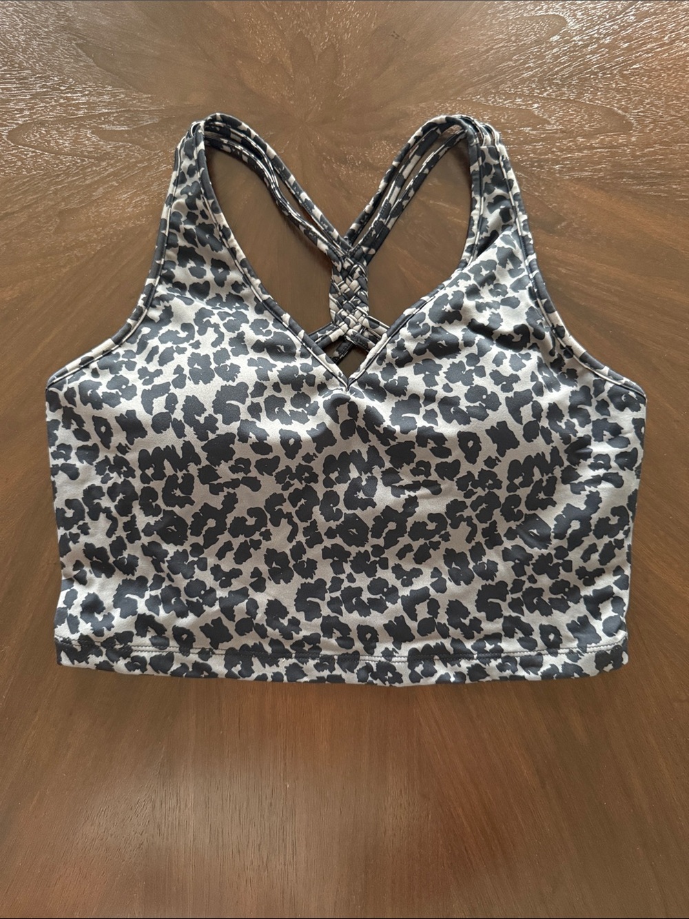 KIAVA Braided Crop Top- Grey Leopard